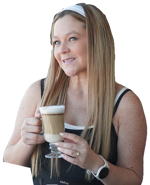 Vale Pérez con un café