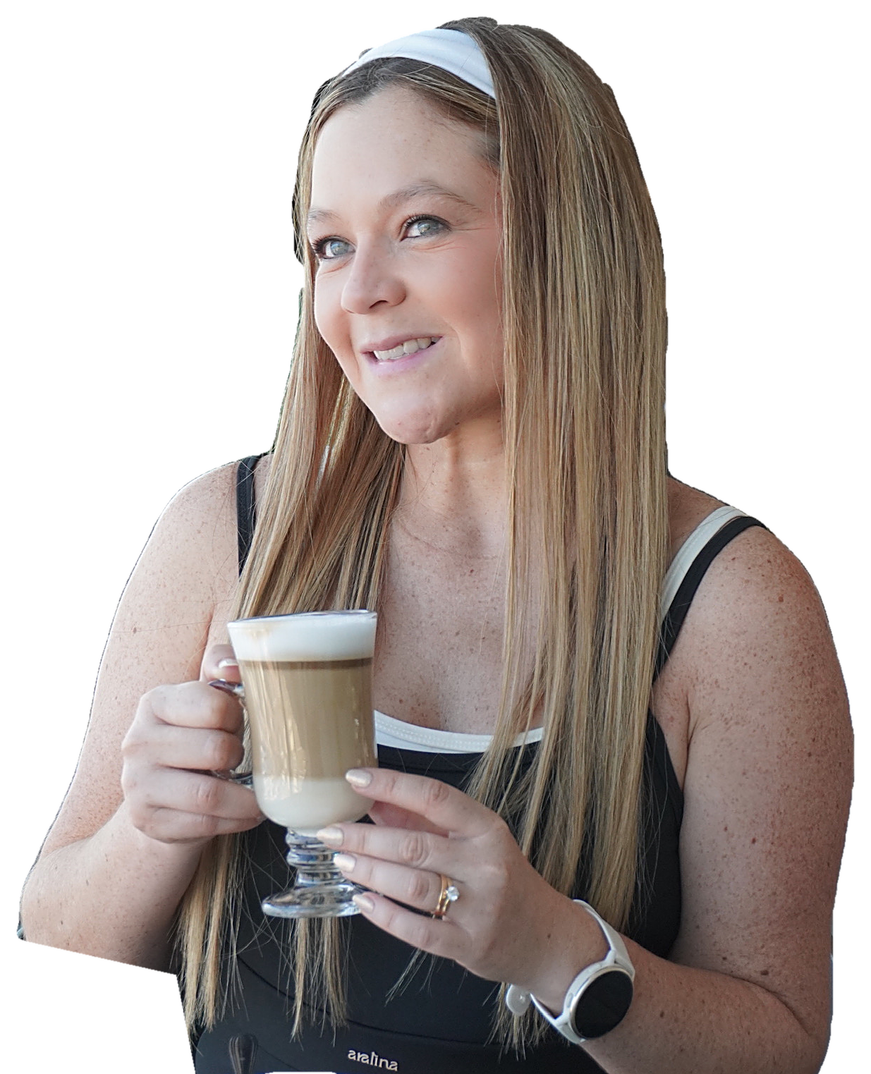 Vale Pérez con un café
